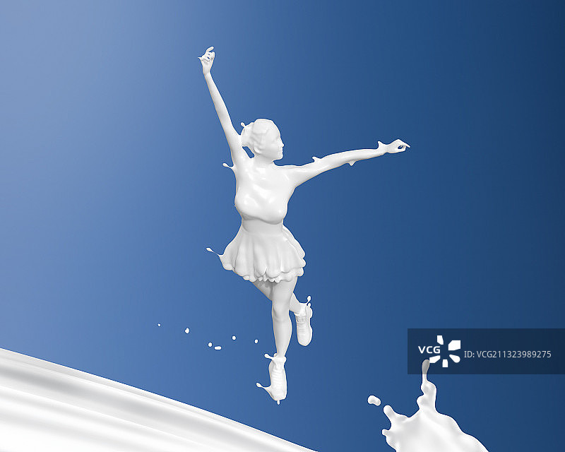 牛奶人物形态花样滑冰图片素材