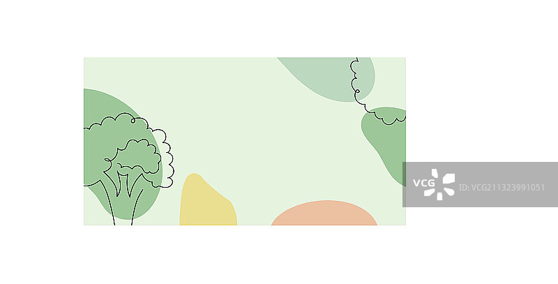 手绘线性风格西兰花banner图片素材