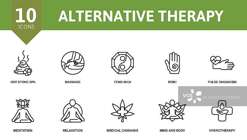替代疗法图标合集图片素材