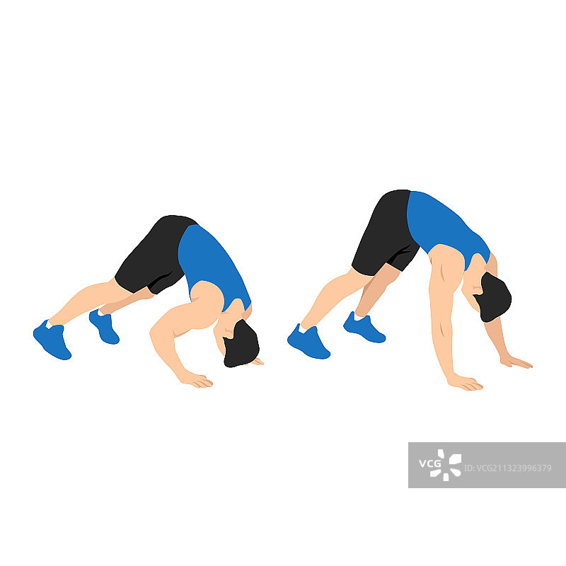 男人做俯冲轰炸机式俯卧撑图片素材