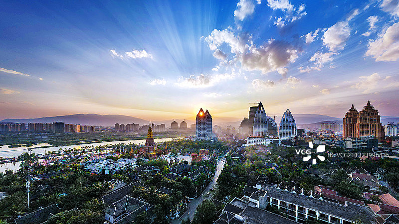 西双版纳日落图片素材