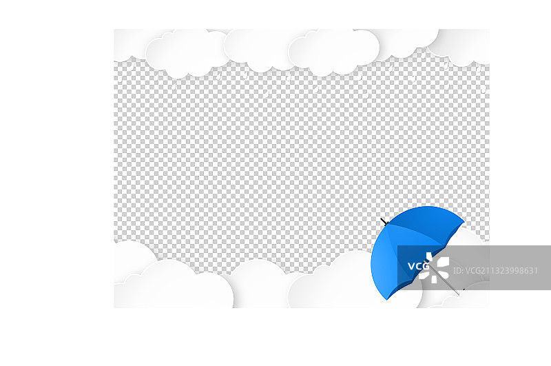 带有雨伞的云雨PNG素材图片素材