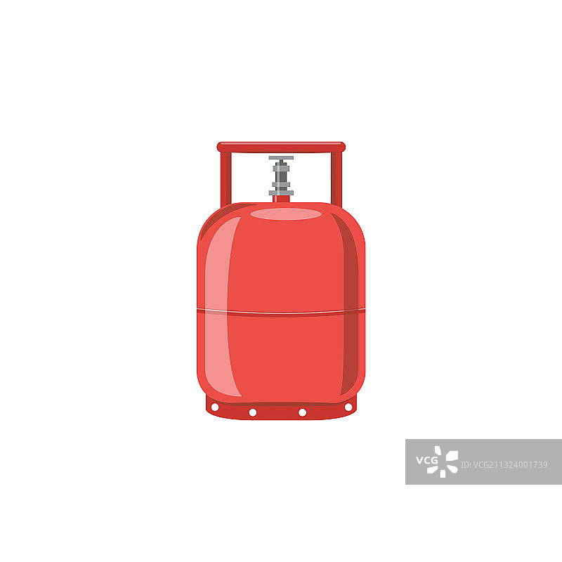 易燃红色气罐扁平图标图片素材