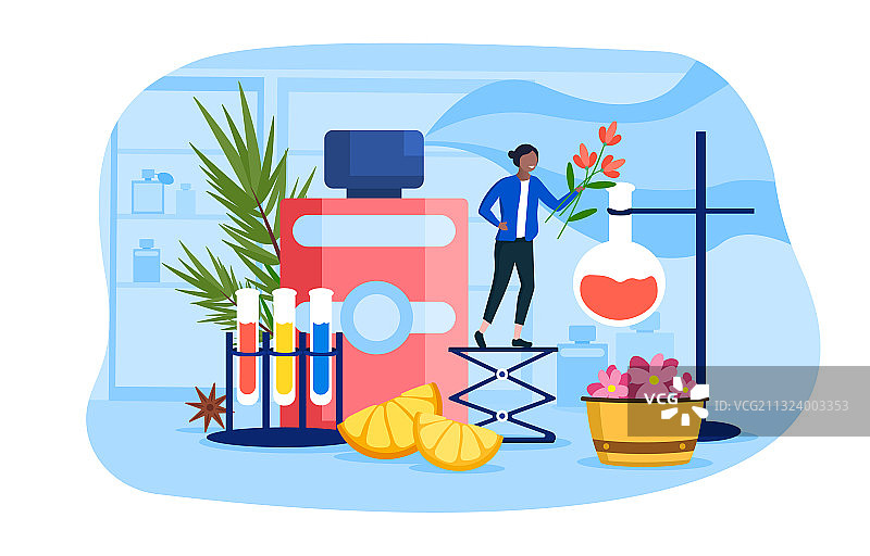 香水生产抽象概念图片素材