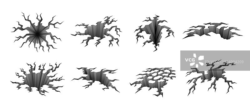 地面裂缝和孔洞图片素材