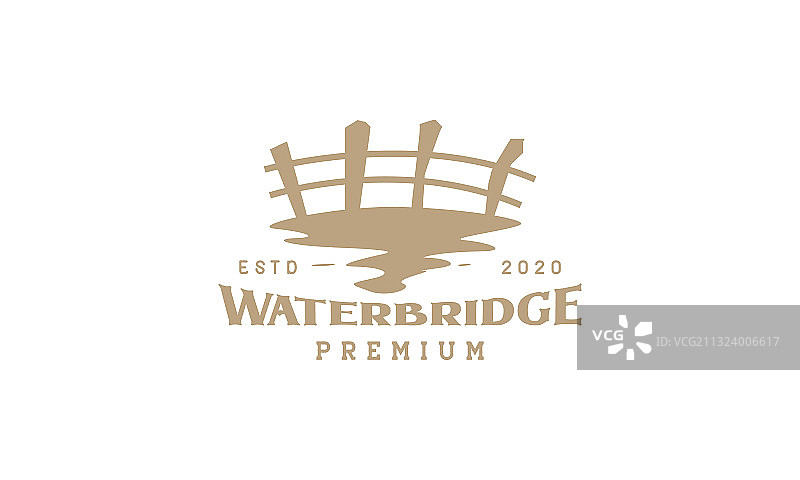 传统复古风格的河上桥梁标志图片素材