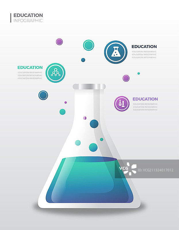 含锥形瓶的教育信息图图片素材