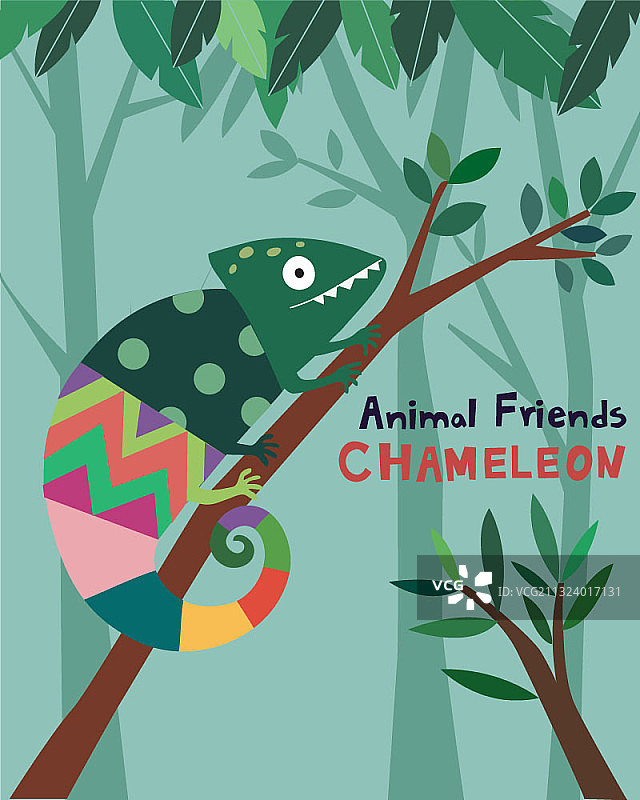 树枝上的变色龙图片素材