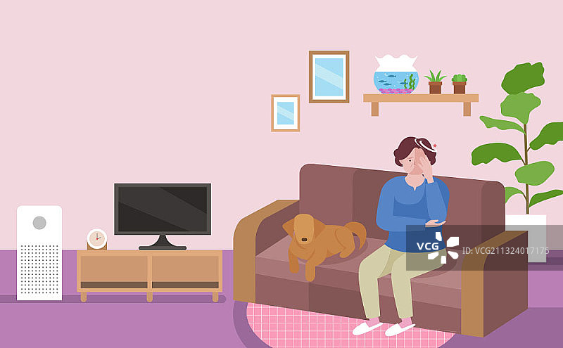 头晕的女人图片素材