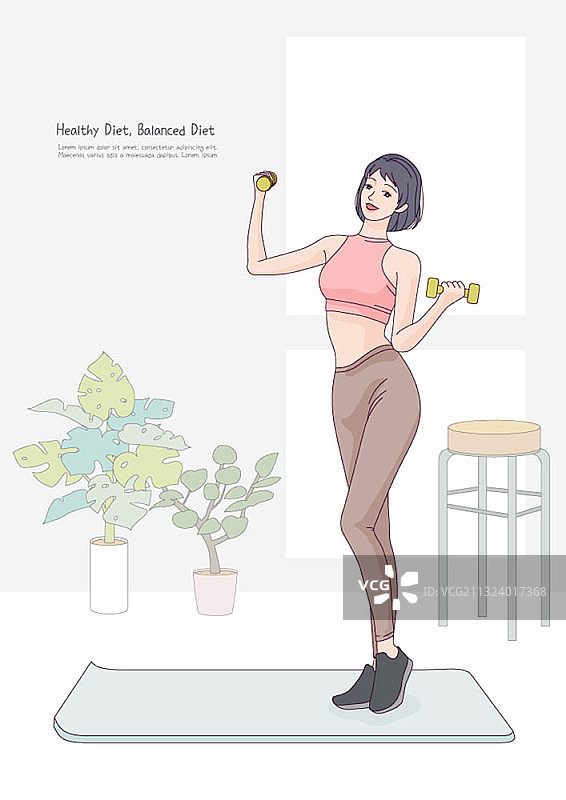 在垫子上锻炼的健身服女子图片素材