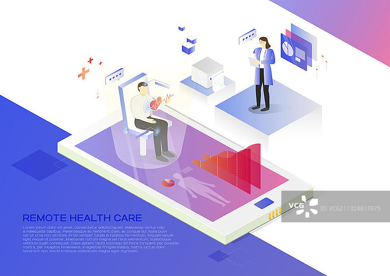 通过远程医疗诊断的病人图片素材
