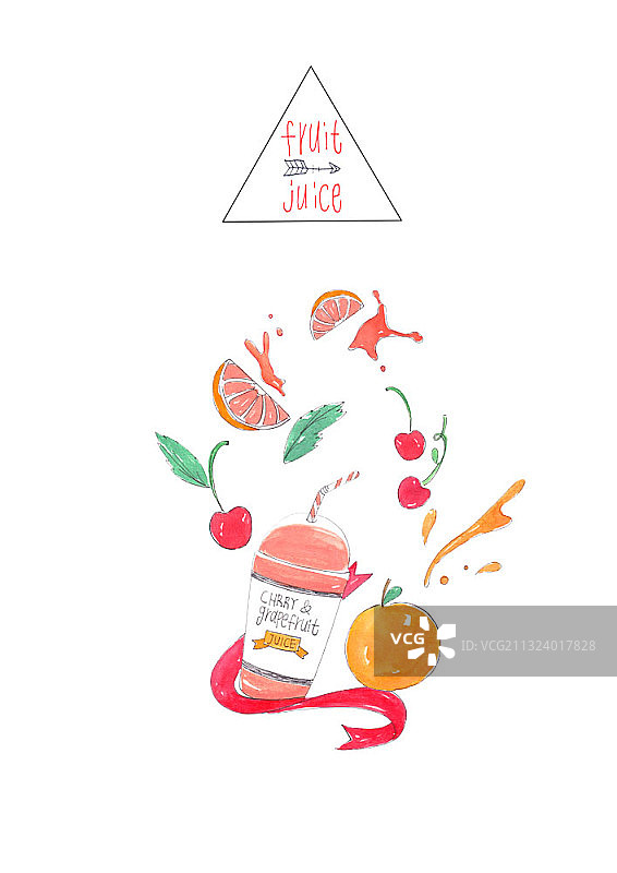 樱桃葡萄柚汁图片素材