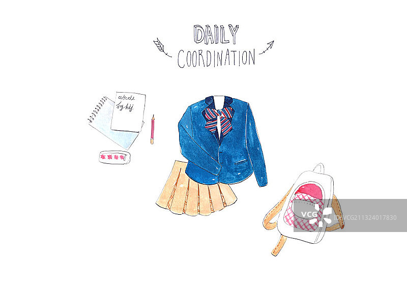 上学必备品：校服和背包图片素材