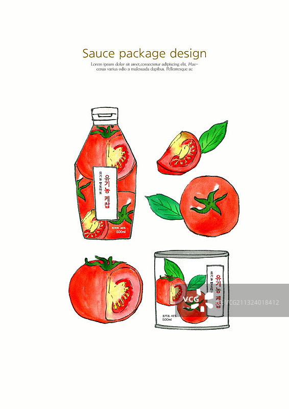 装满有机番茄的番茄酱包装图片素材