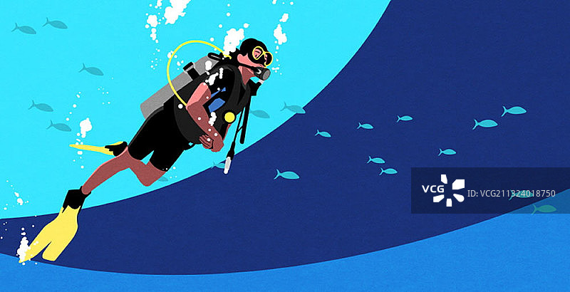 在海里潜水的女人图片素材