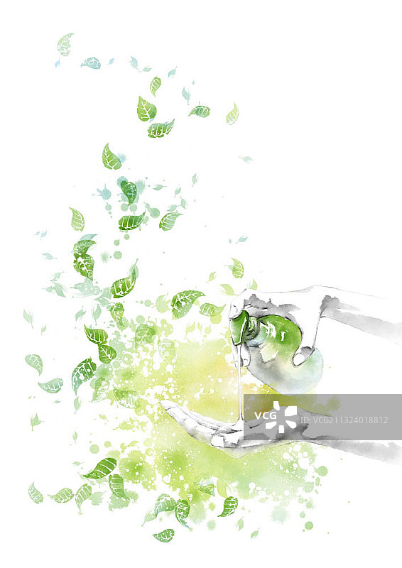 手掌上挤压洗面奶图片素材