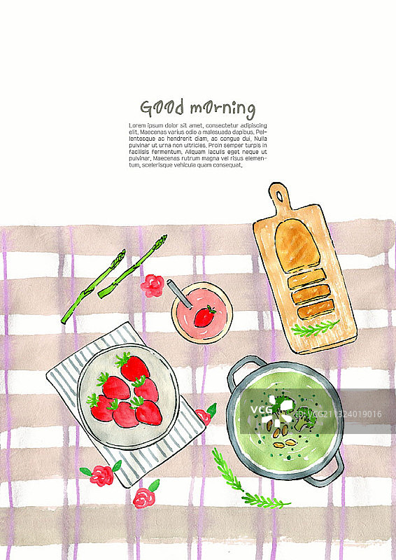 水果汤早餐插画图片素材