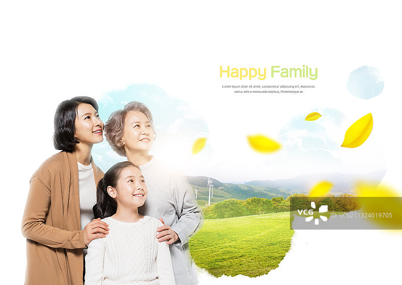 温馨祖孙三代自然背景图片图片素材