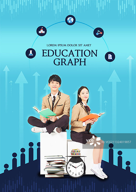 以学生为主题的教育图片，学生阅读书籍图片素材