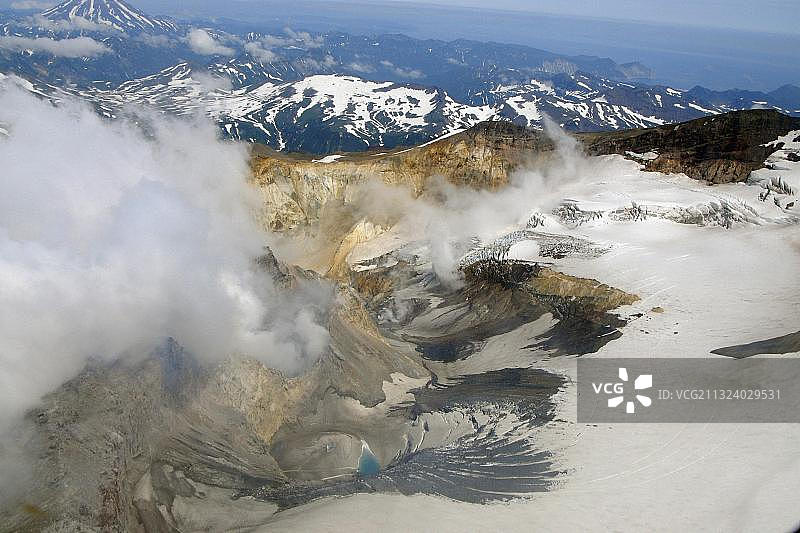 堪察加半岛穆特诺夫斯基火山火山口，俄罗斯，欧洲图片素材