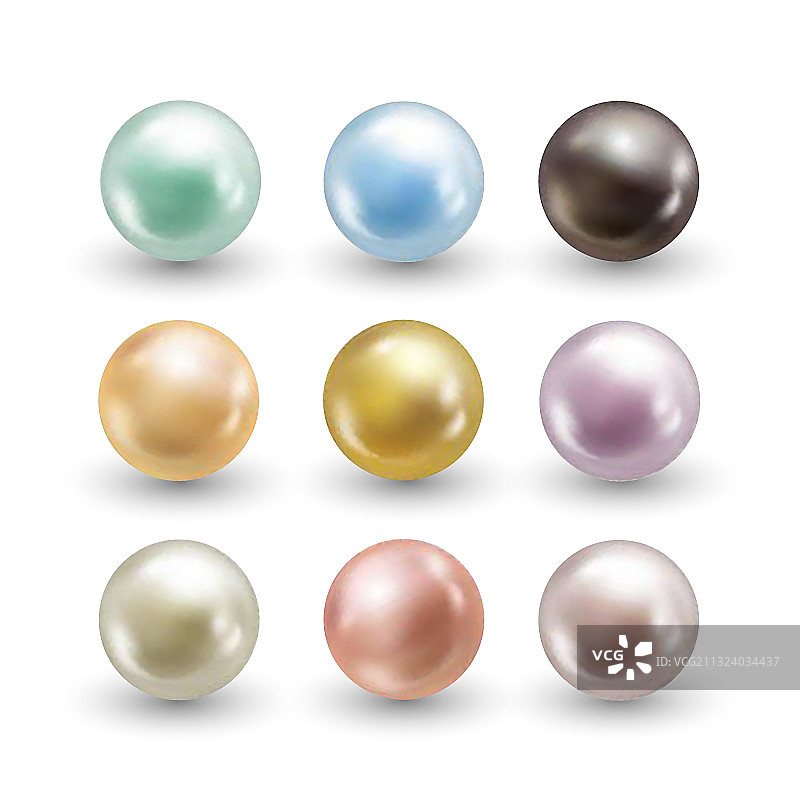 各种彩色球形珍珠图片素材