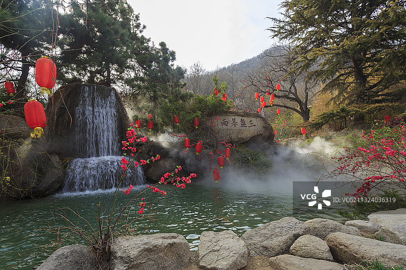 天津盘山三盤暮雨图片素材