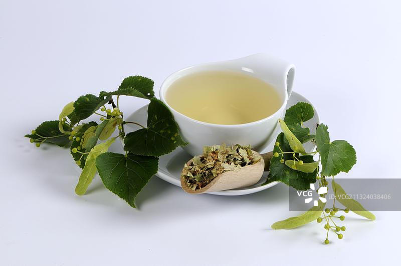 椴树花茶，夏季青柠，大叶椴图片素材