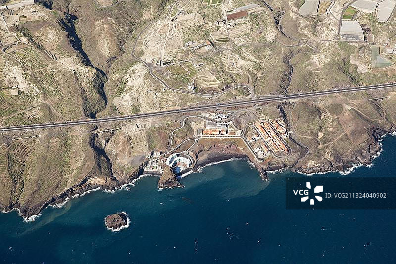 西班牙特内里费岛法斯尼亚海岸的鸟瞰图图片素材