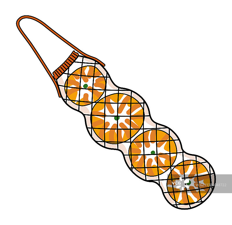 长款网眼棉布可重复使用购物袋图片素材