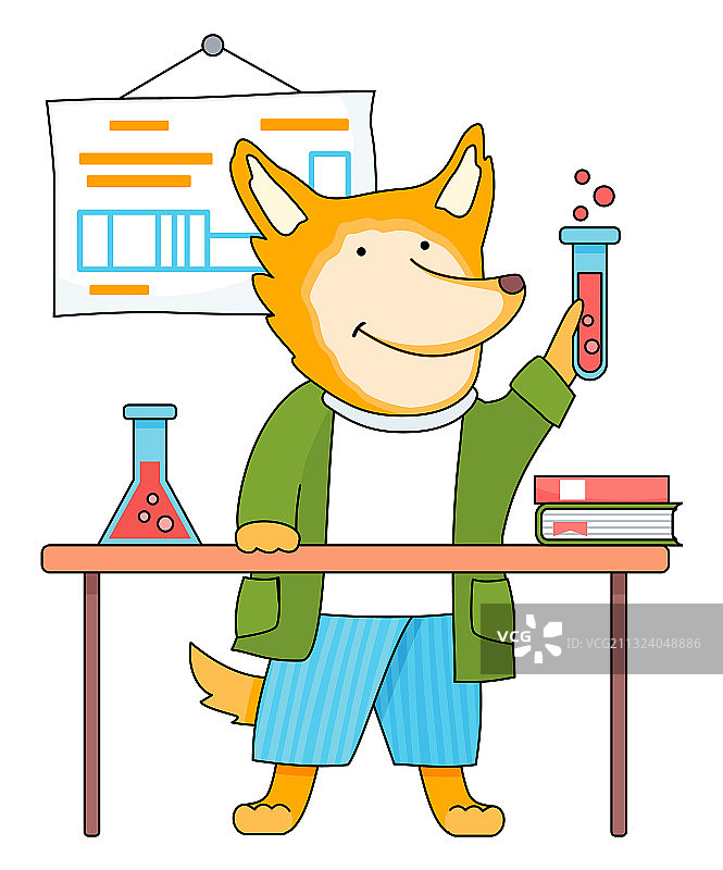 聪明的卡通狐狸学生图片素材
