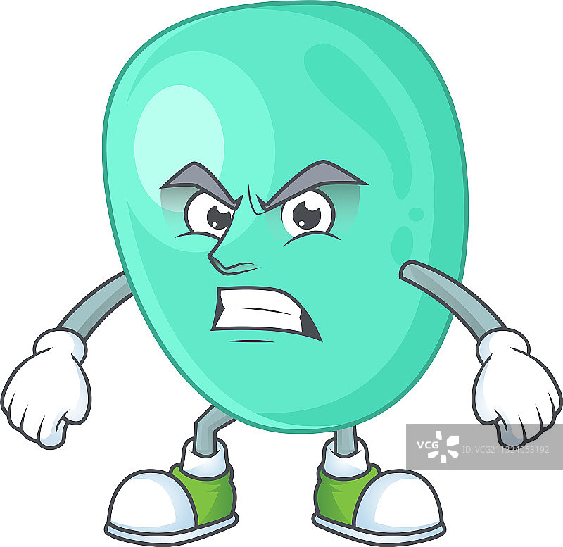 金黄色葡萄球菌吉祥物，愤怒的表情图片素材