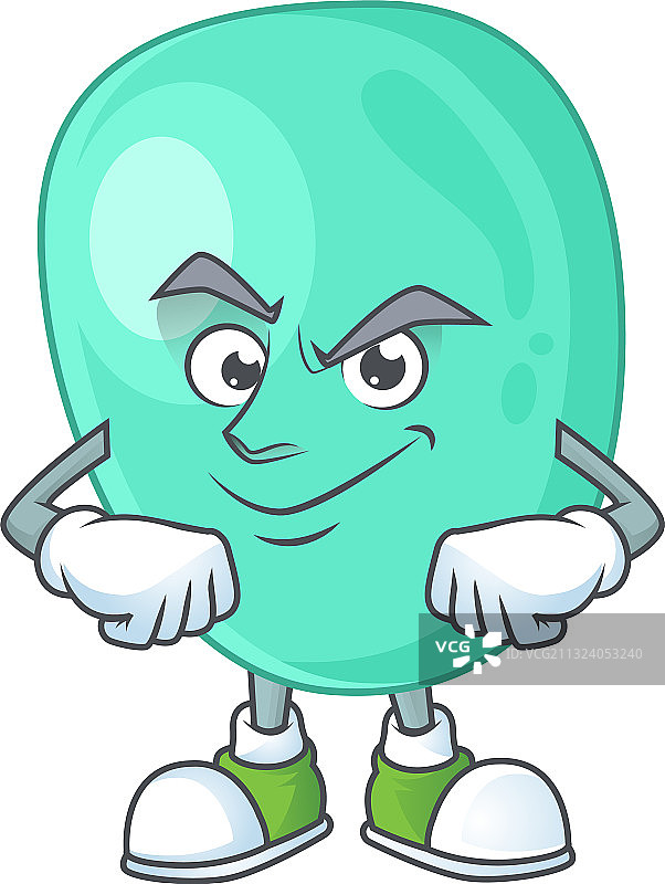 面带笑容的金黄色葡萄球菌吉祥物图片素材