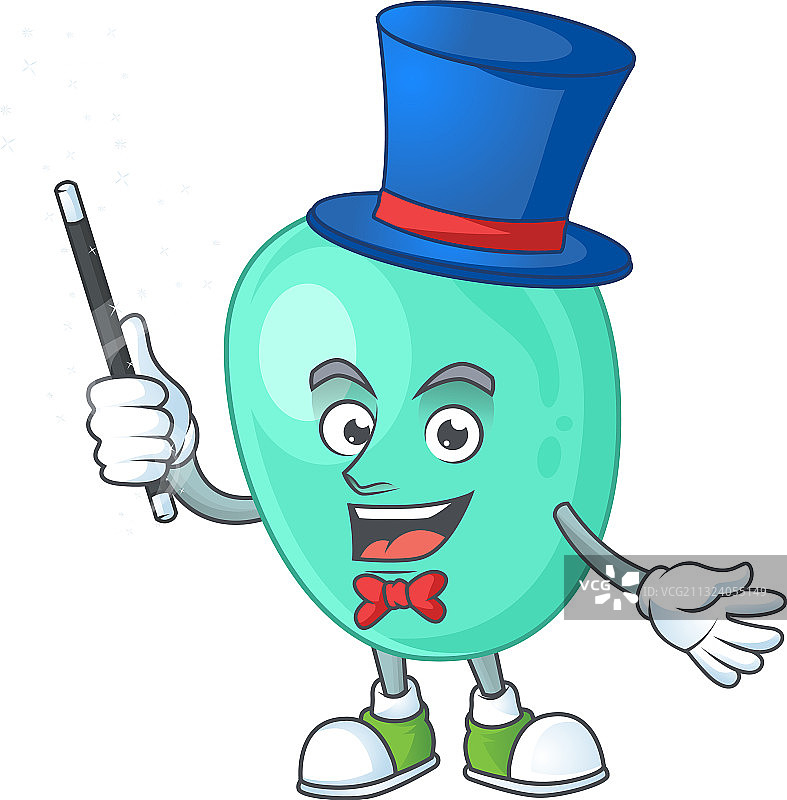 有才华的金黄色葡萄球菌魔法师卡通图片素材