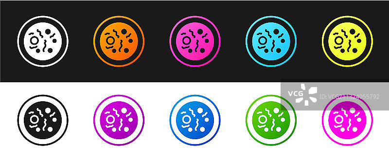 培养皿细菌图标套装图片素材