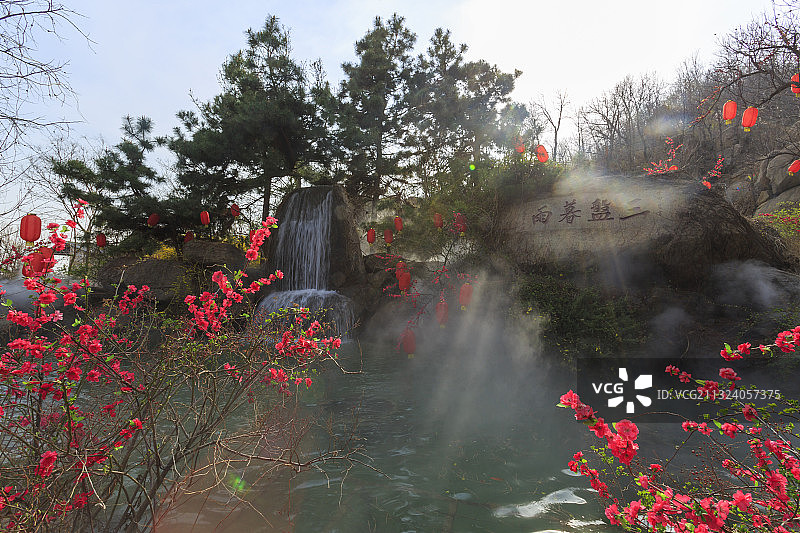 天津盘山三盤暮雨图片素材