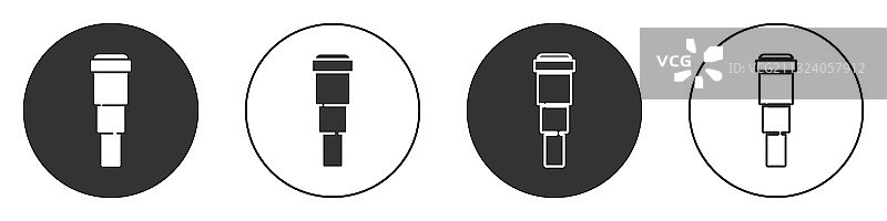 黑色单筒望远镜镜头图标图片素材
