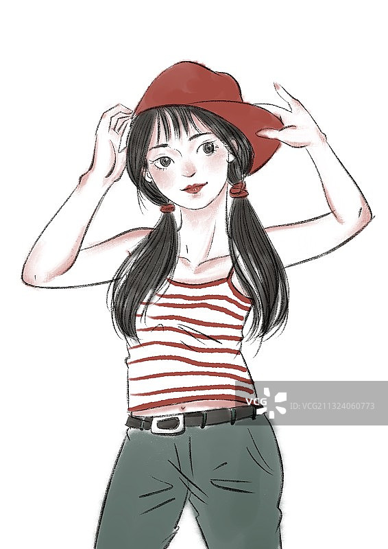 女孩插画图片素材