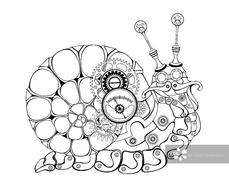 机械蜗牛轮廓图图片素材