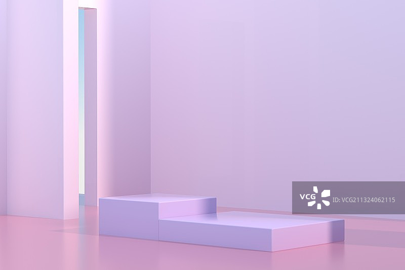 3D渲染的简约风格展台图片素材