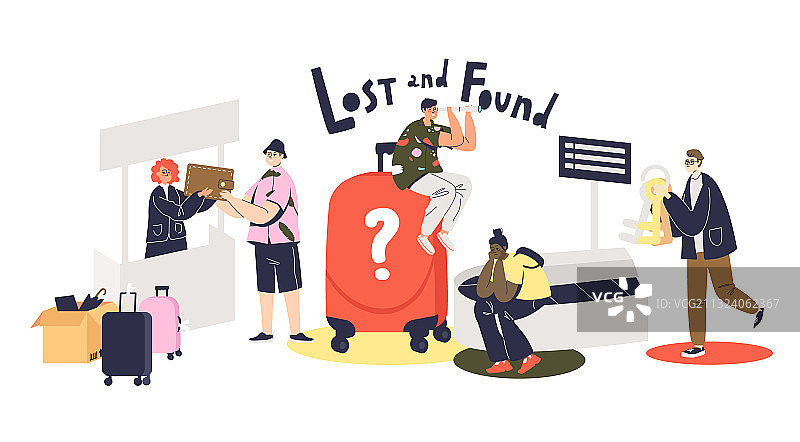 卡通失物招领服务概念图片素材