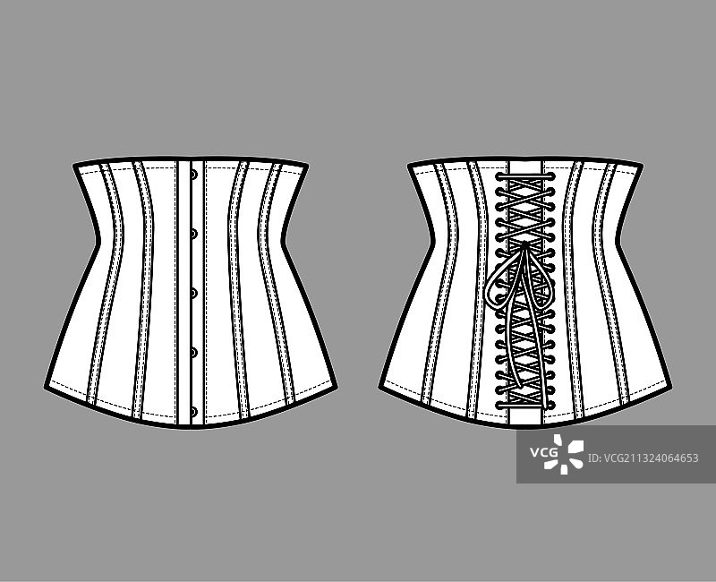 系带长款束腰胸衣图片素材