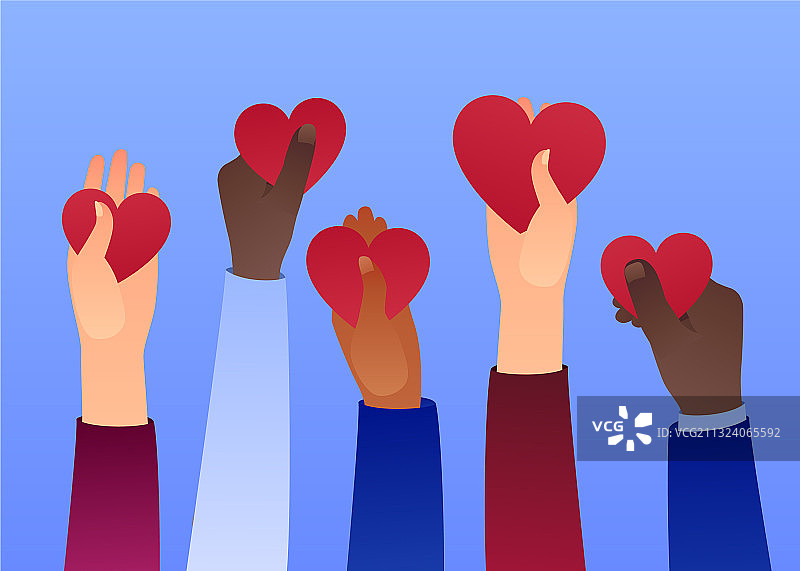 双手托举爱心公益分享图片素材