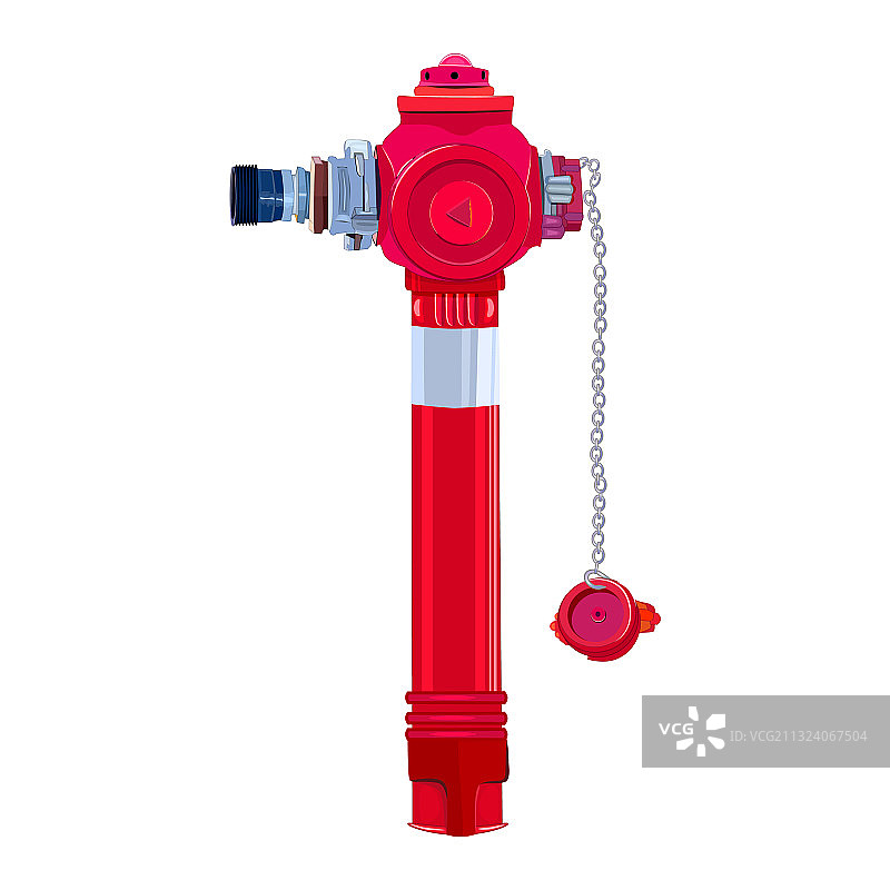 白色背景上的红色消防栓图片素材
