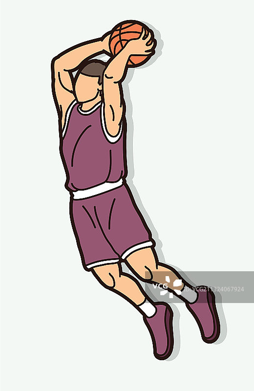 篮球运动员卡通动作图形图片素材