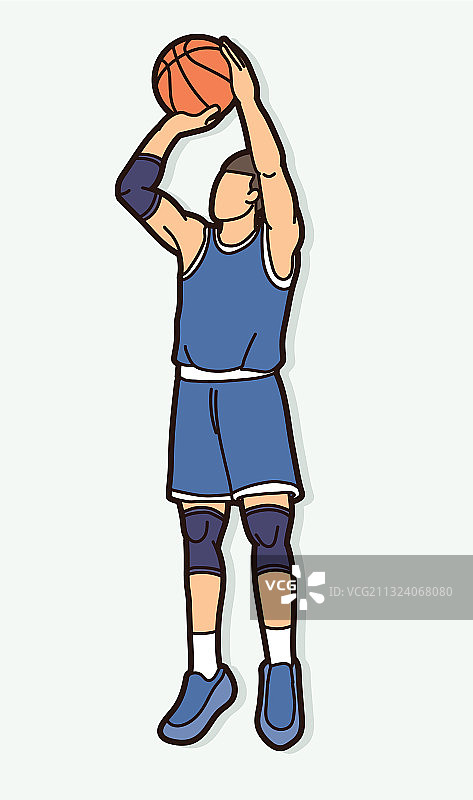 篮球运动员卡通动作图形图片素材