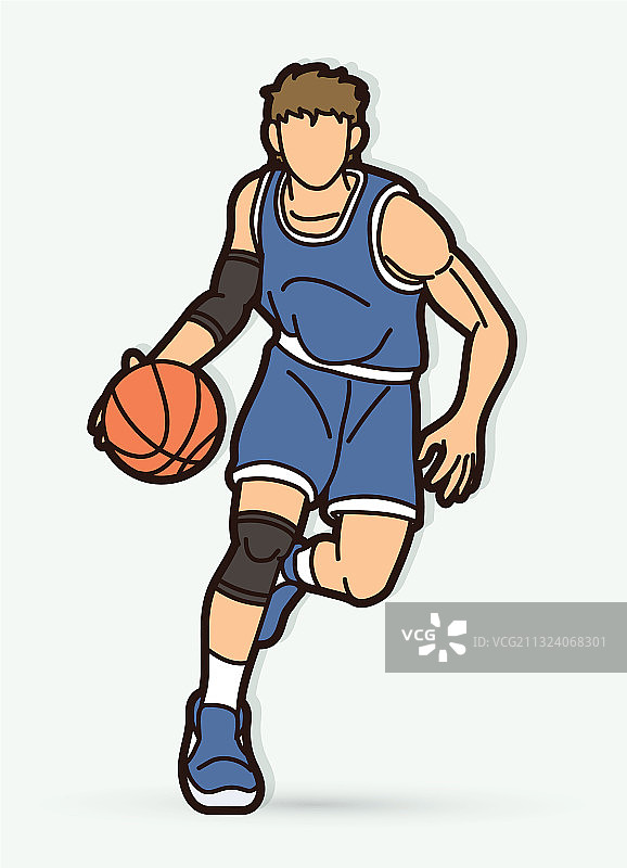 篮球运动员卡通动作图形图片素材