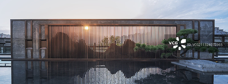 酒店屏风，叠水图片素材