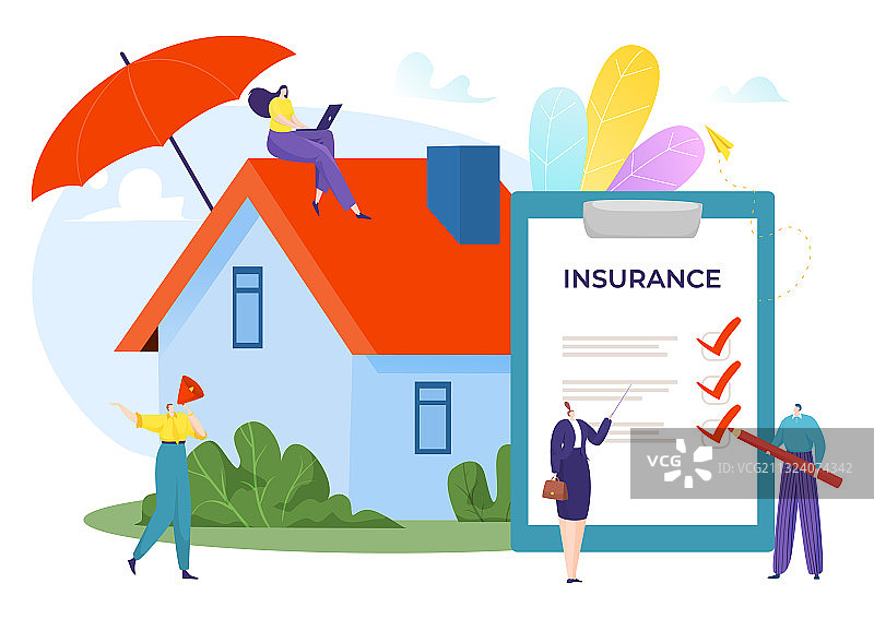 人物房屋保护房地产合同图片素材