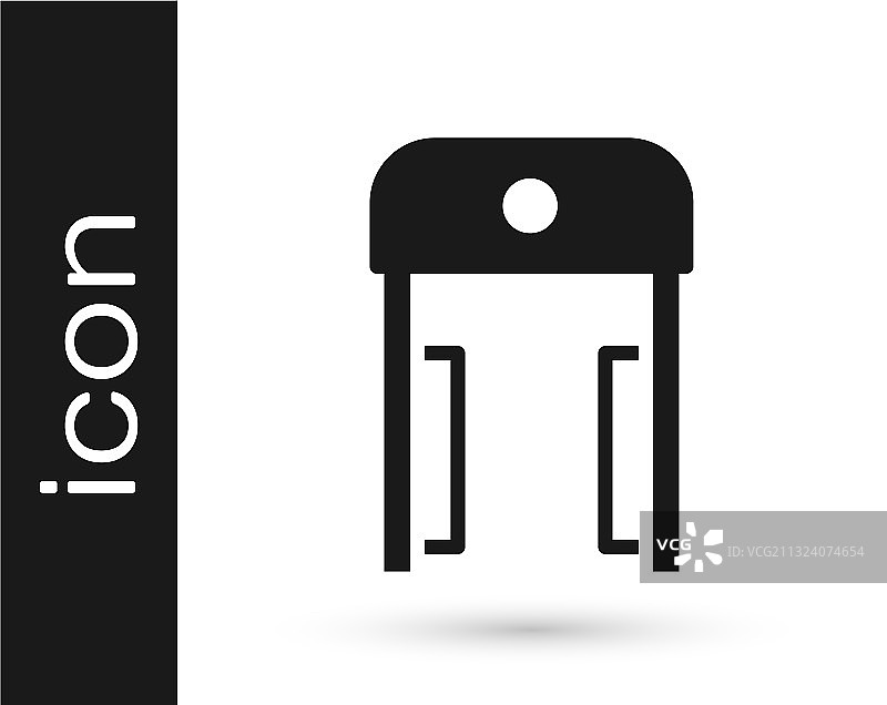 机场黑色金属探测器图标图片素材