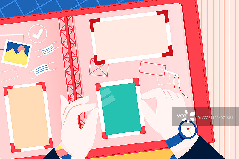 卡通亲子家人母亲节妈妈儿童少儿早教回忆相册旅游记录矢量插画图片素材